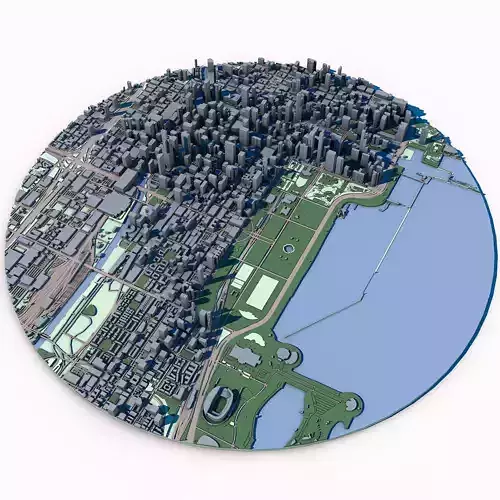 Chicago Cityscape Illinois Architecture Lake Michigan 3D model Chicago Cityscape Illinois Architecture Lake Michigan 3D model