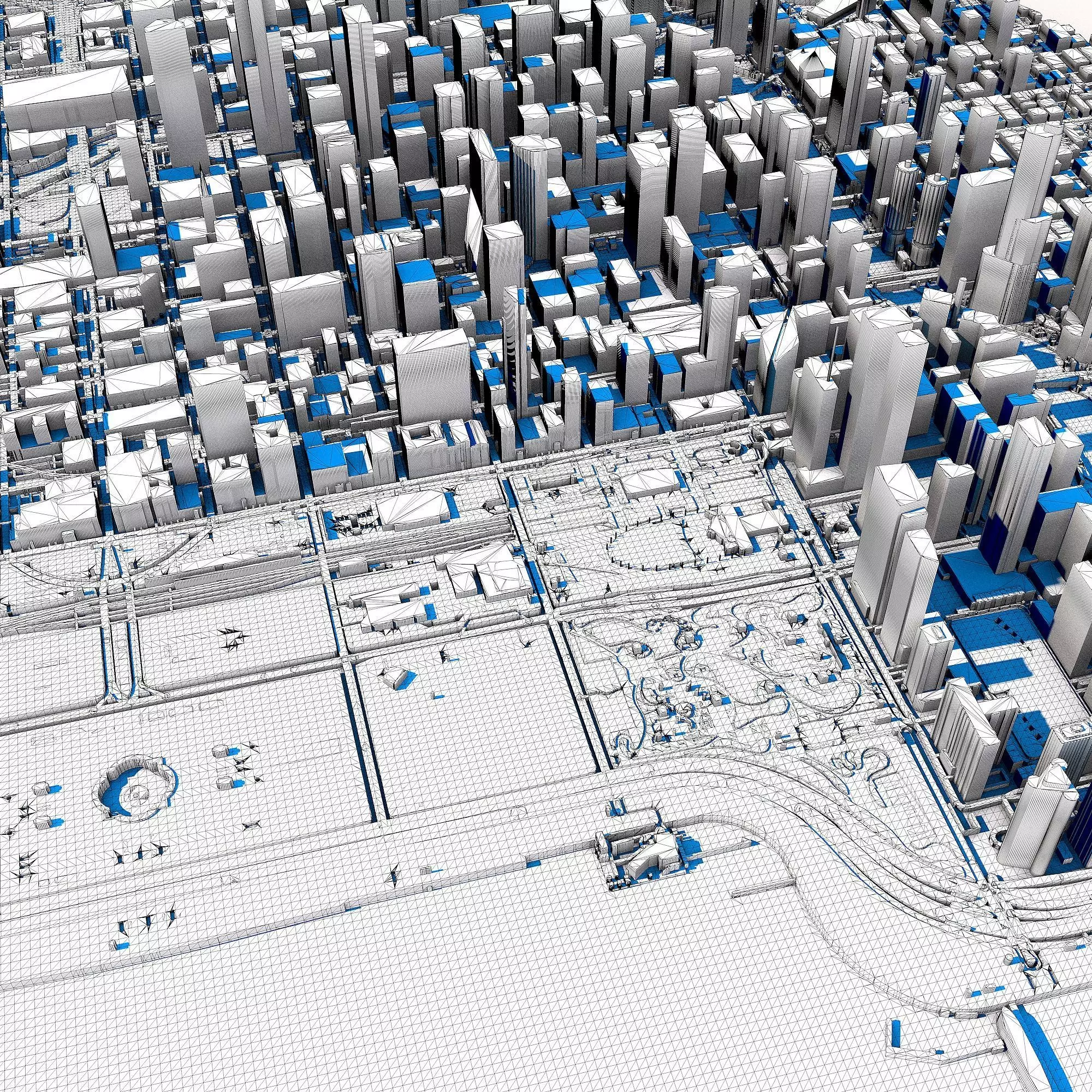 Chicago Cityscape Illinois Architecture Lake Michigan 3D model_8