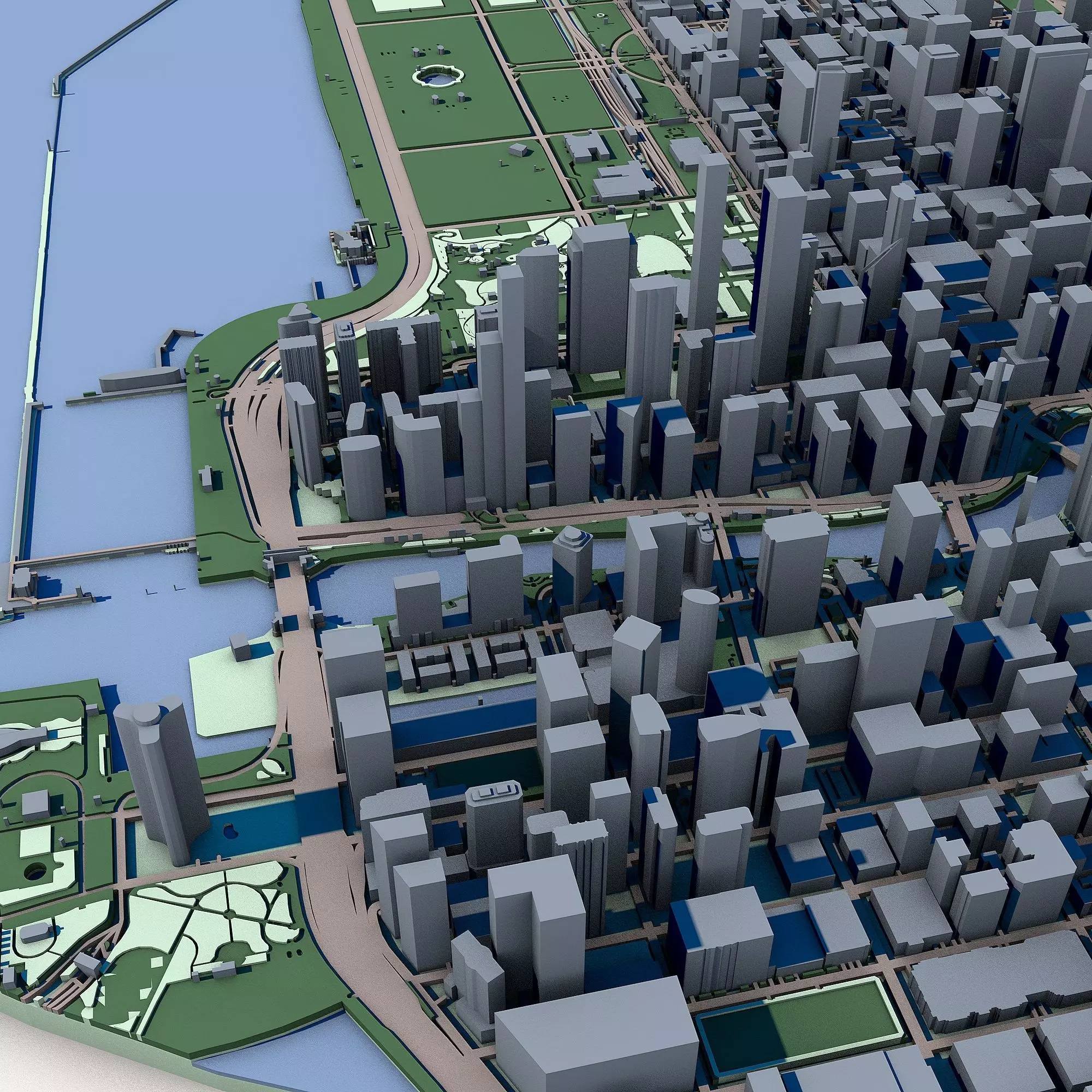 Chicago Cityscape Illinois Architecture Lake Michigan 3D model_6