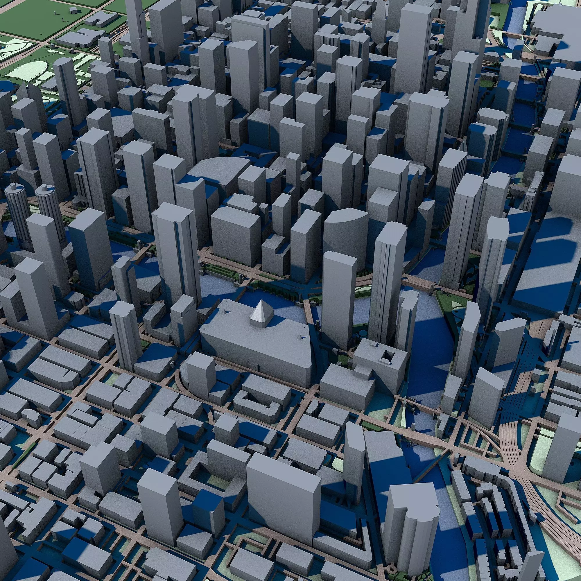 Chicago Cityscape Illinois Architecture Lake Michigan 3D model_5