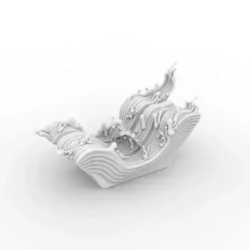 Flowing Water Sculpture 3D Print Model