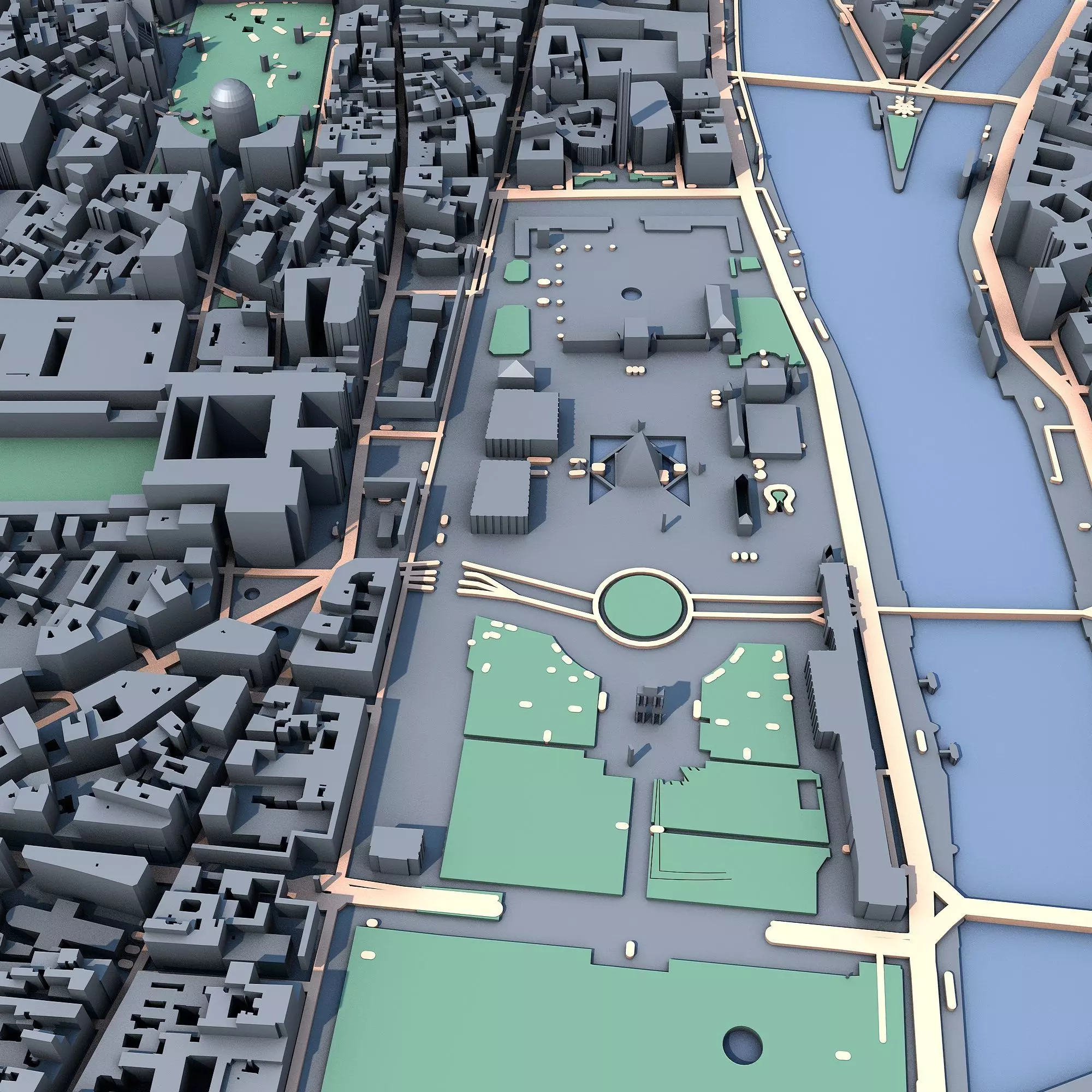 Louvre Museum Paris Iconic French Architecture  3D model_5