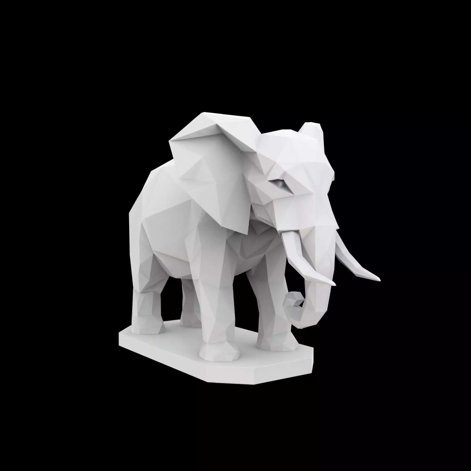 Geometric Elephant Sculpture 3D Print Model 3D print model