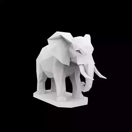 Geometric Elephant Sculpture 3D Print Model