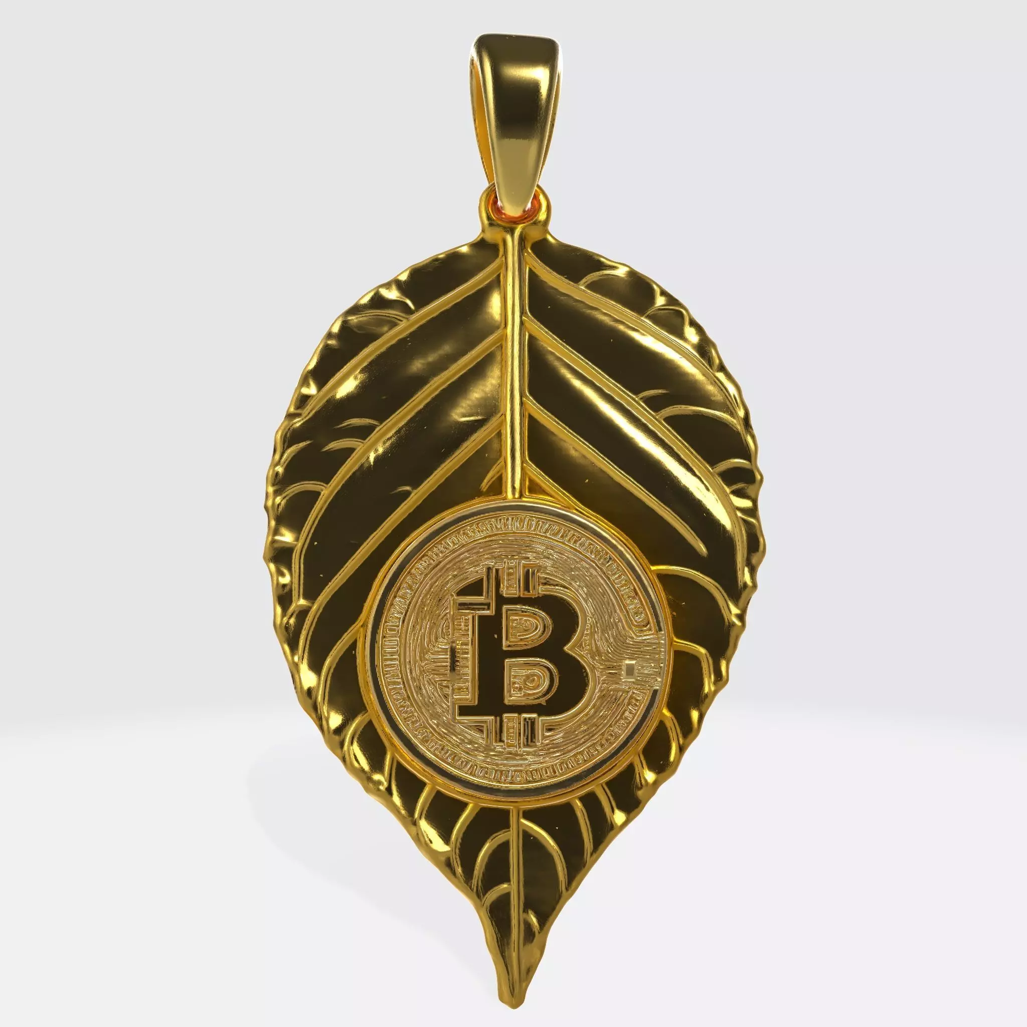 BTC Crypto Pendant Keychain 14 3D print model_0