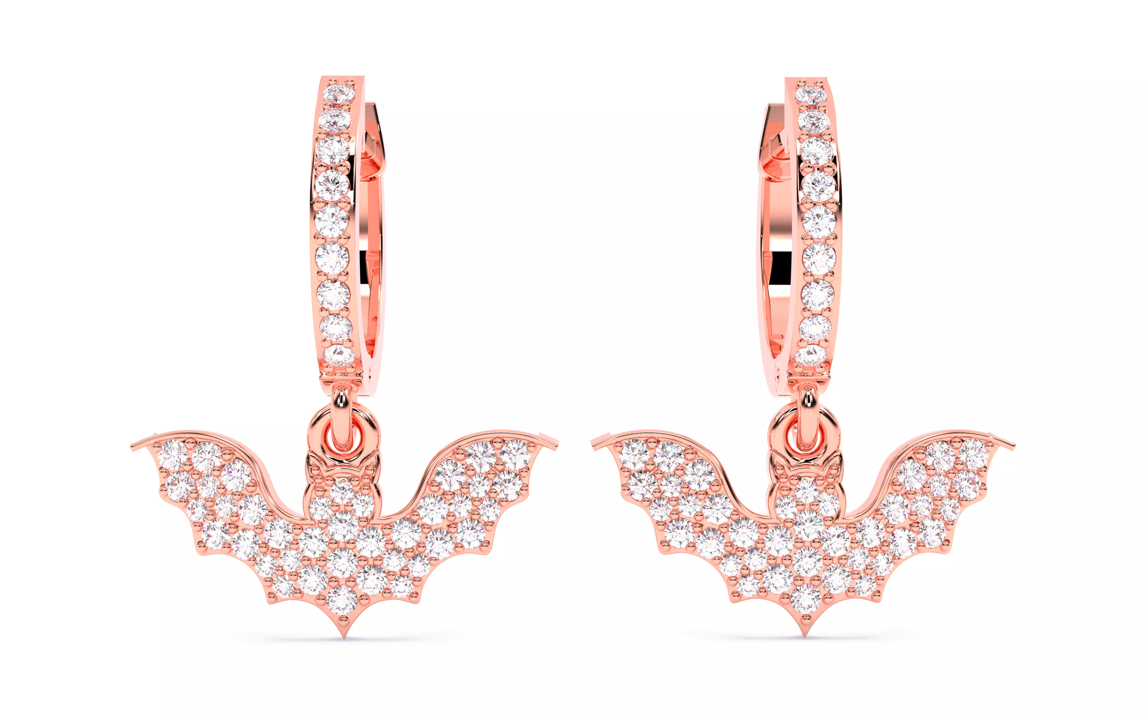 Halloween Bat Earrings 3dm stl renders details 3D print model_23