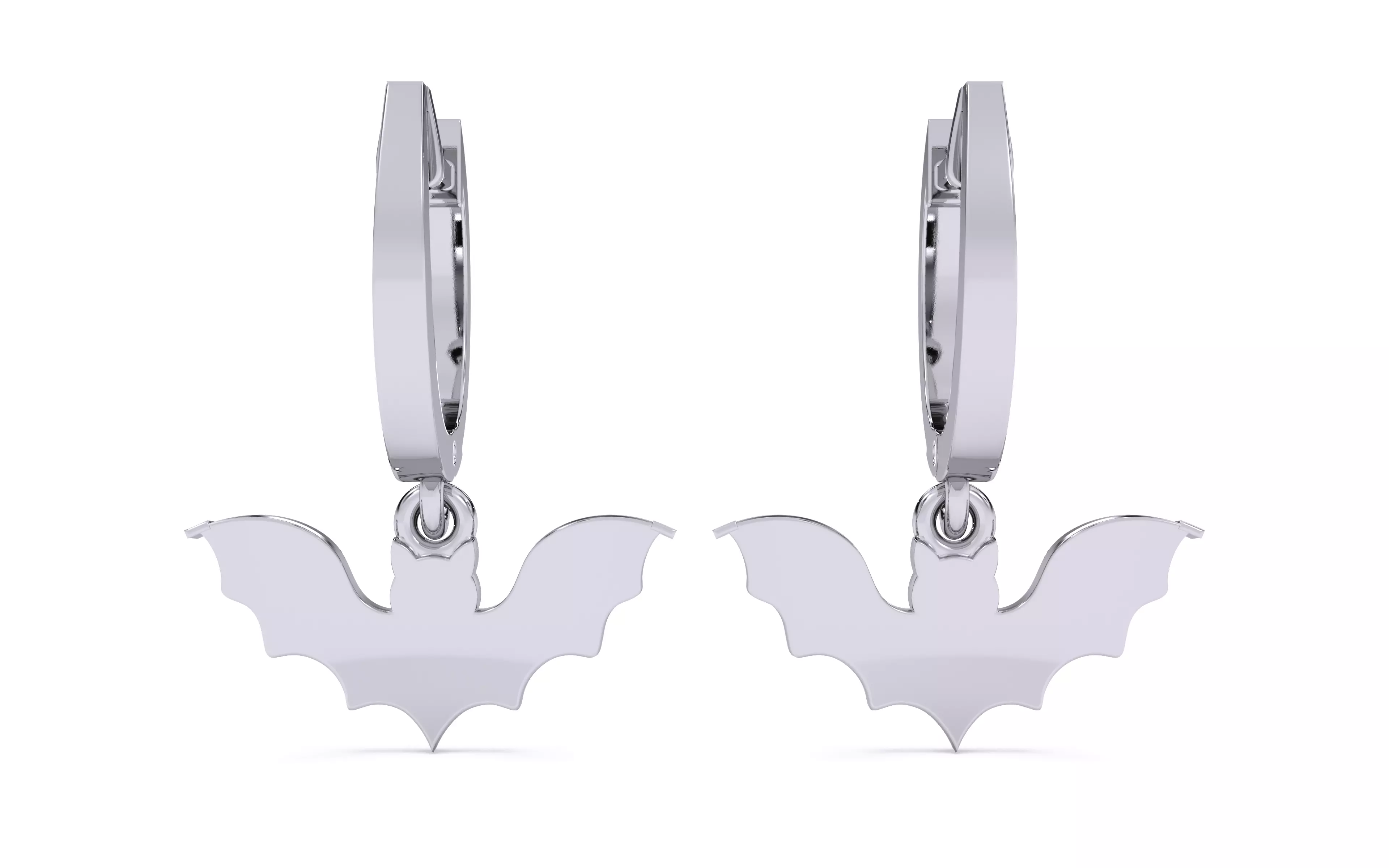 Halloween Bat Earrings 3dm stl renders details 3D print model_11