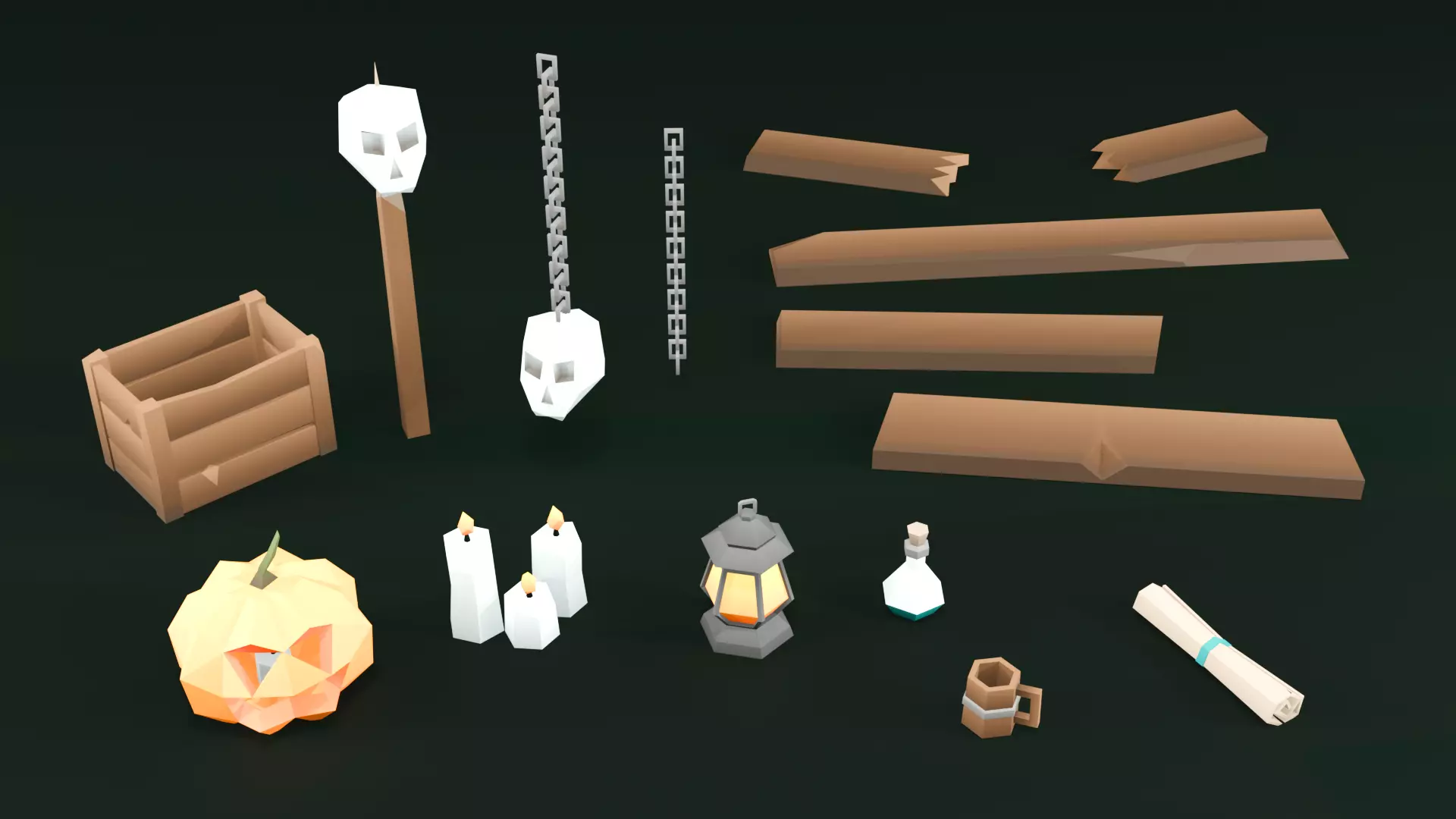 Low Poly Swamp Environment Pack Low-poly 3D model_5