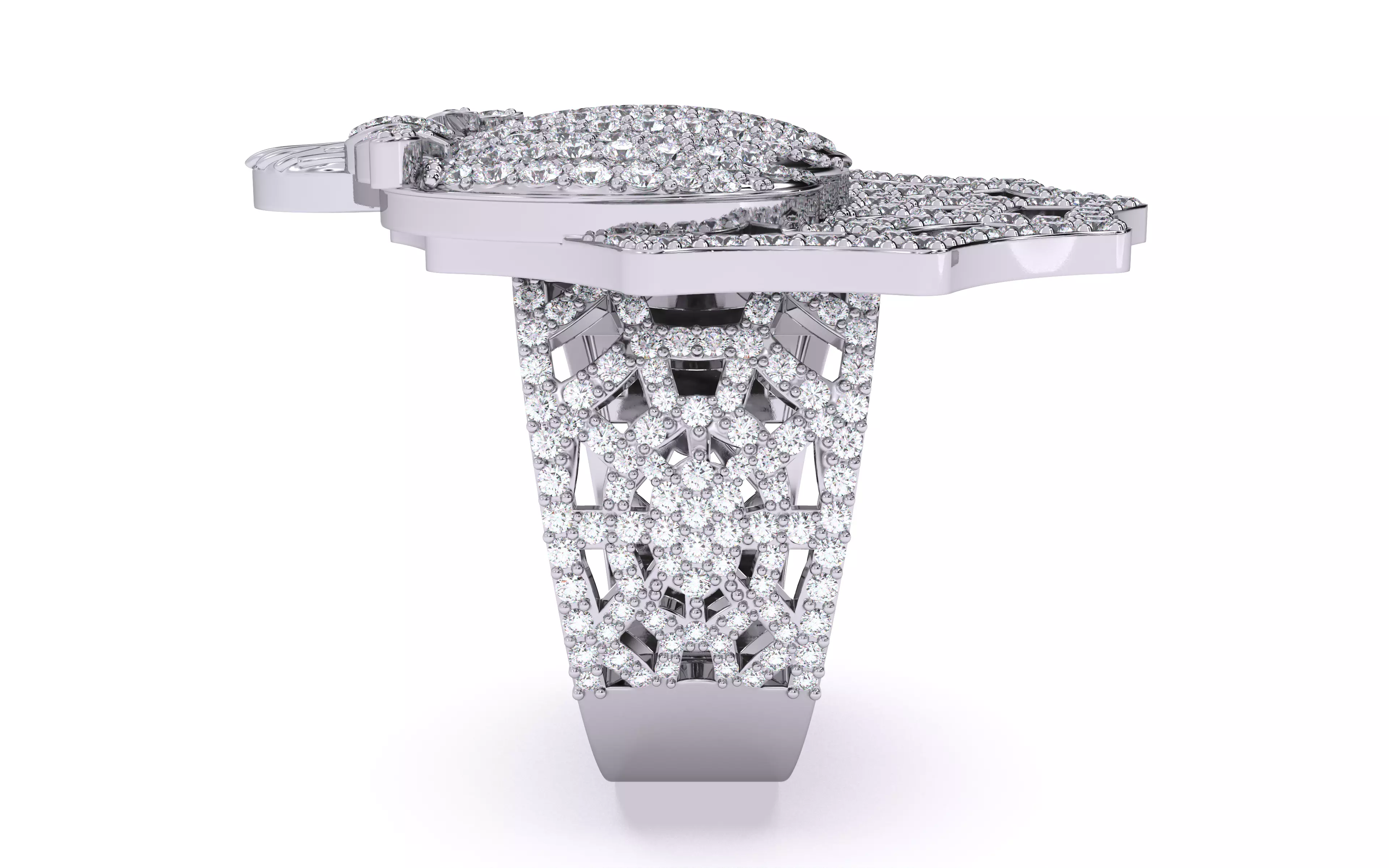 Halloween Pumpkin on Spider Web Ring 3D print model_14