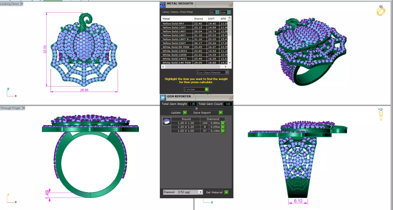 Halloween Pumpkin on Spider Web Ring 3D print model_30