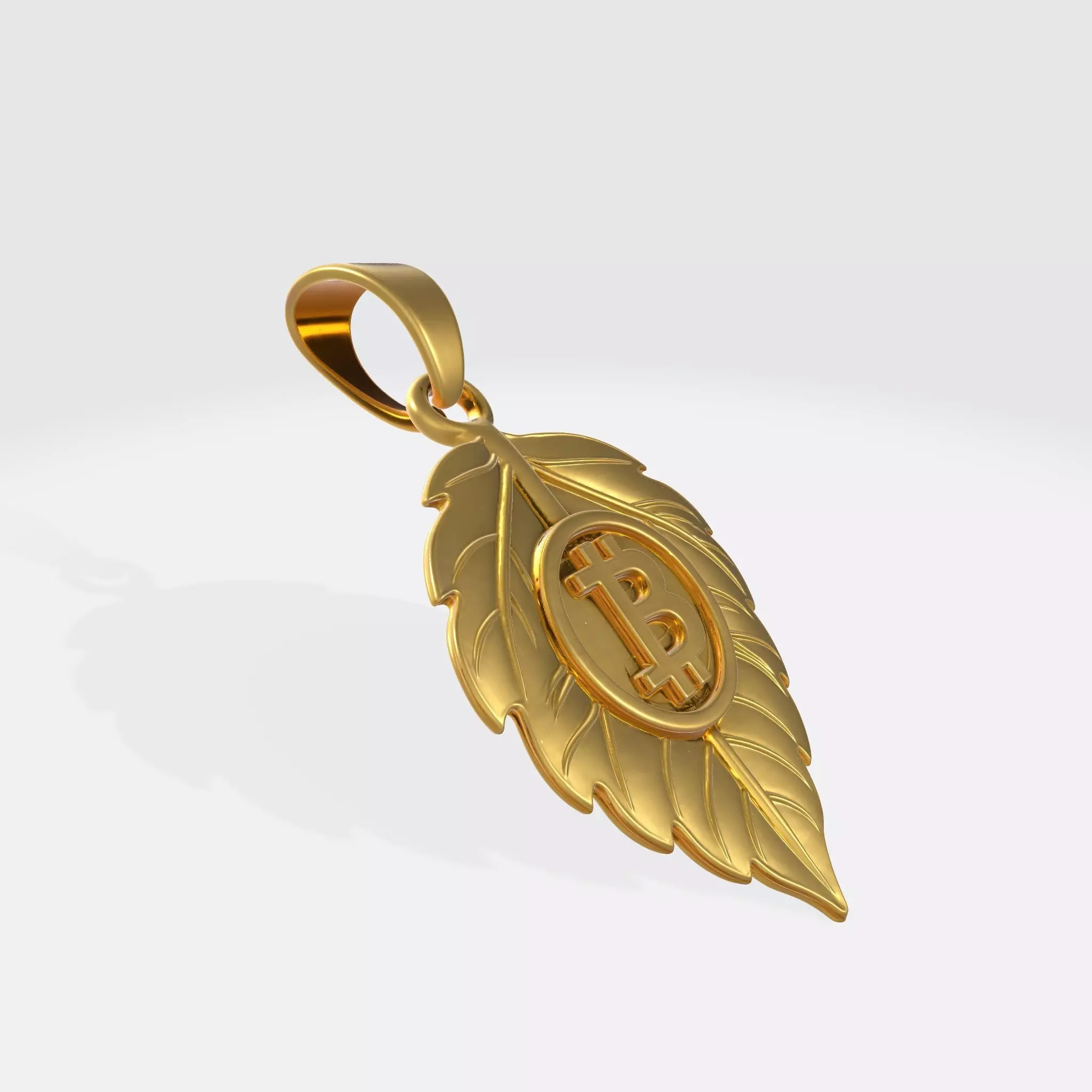 BTC Bitcoin Crypto Pendant 13 3D print model_1