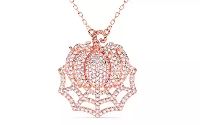 Halloween Pumpkin on Spider Web Pendant 3D print model Halloween Pumpkin on Spider Web Pendant 3D print model