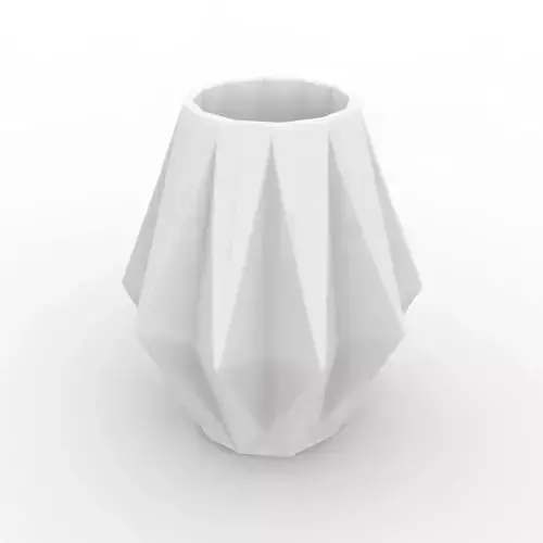 Origami Style Vase 3D Print Model