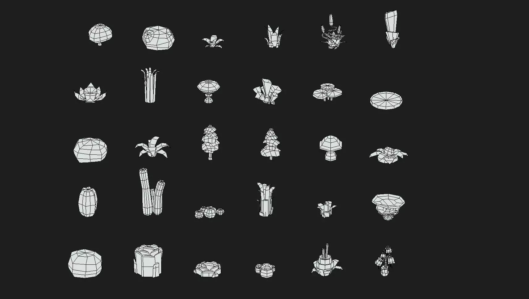 Stylized Vegetation Asset Pack Low-poly 3D model_5