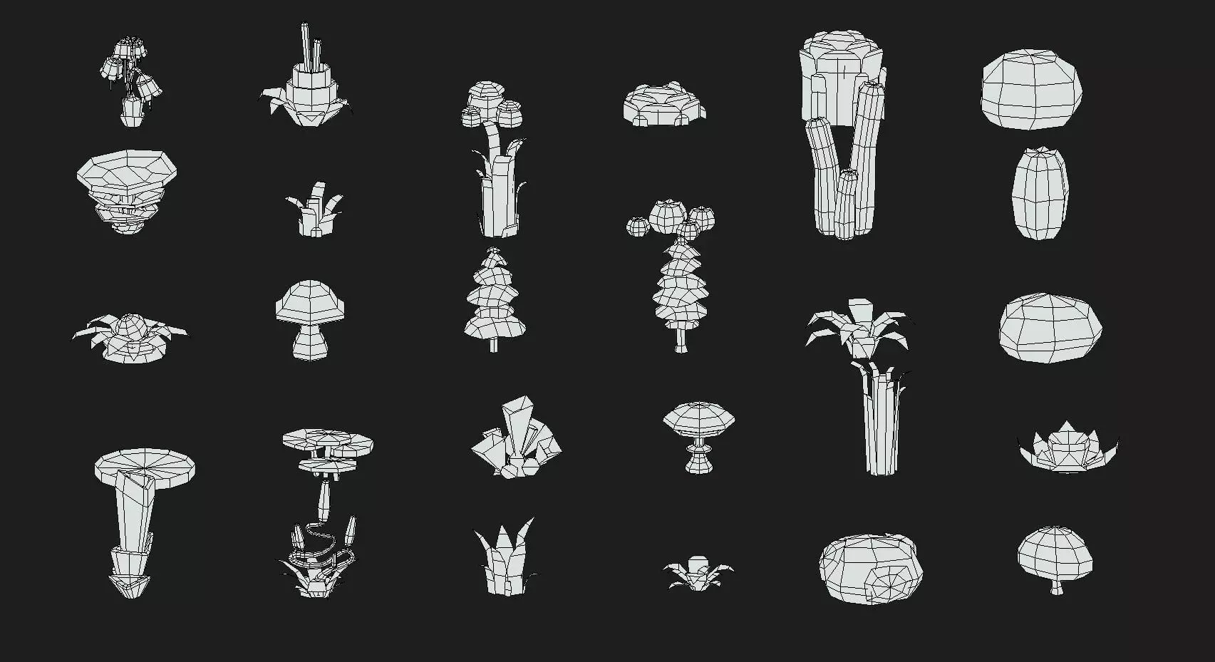 Stylized Vegetation Asset Pack Low-poly 3D model_3