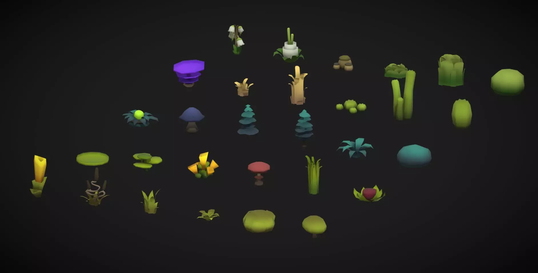 Stylized Vegetation Asset Pack Low-poly 3D model_0