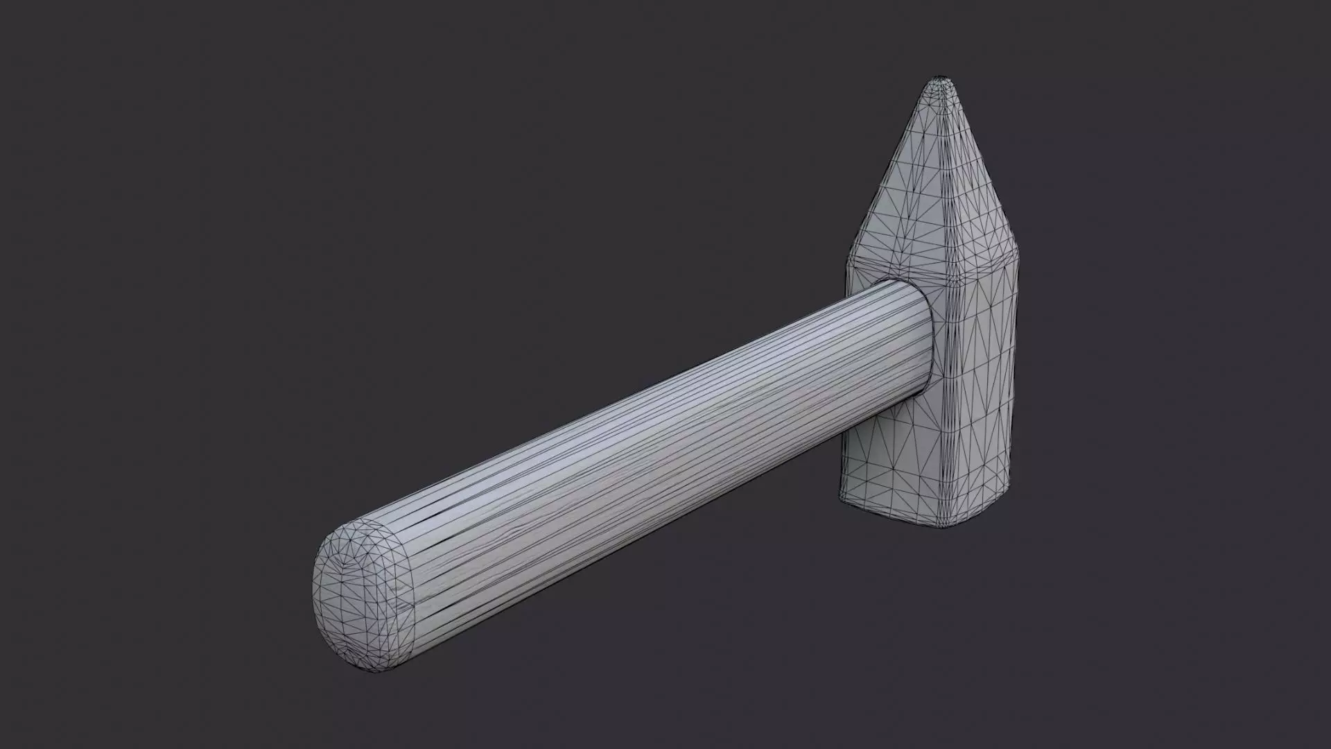 Cold War Hammer with Wooden Handle Low-poly 3D model_7
