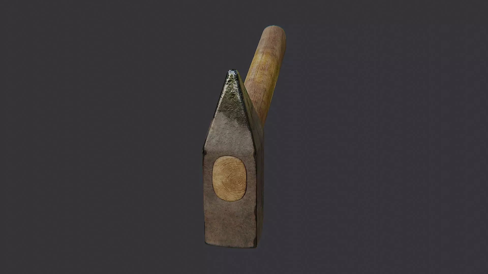 Cold War Hammer with Wooden Handle Low-poly 3D model_3
