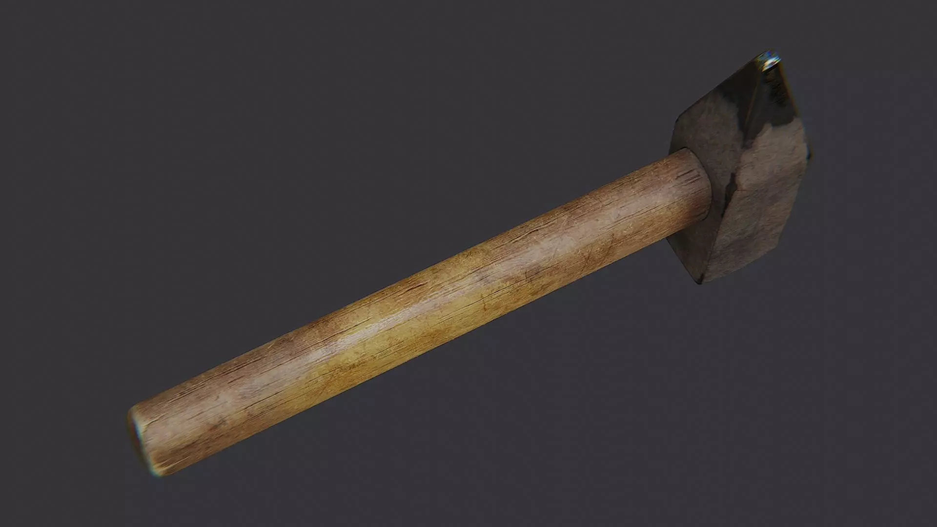 Cold War Hammer with Wooden Handle Low-poly 3D model_4