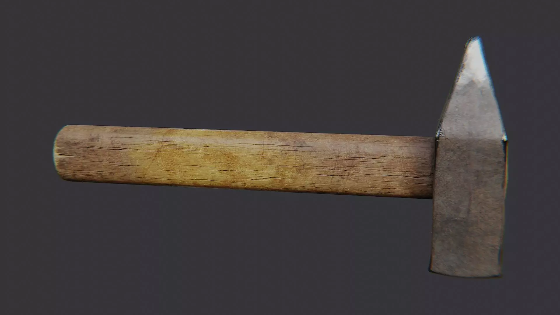 Cold War Hammer with Wooden Handle Low-poly 3D model_2