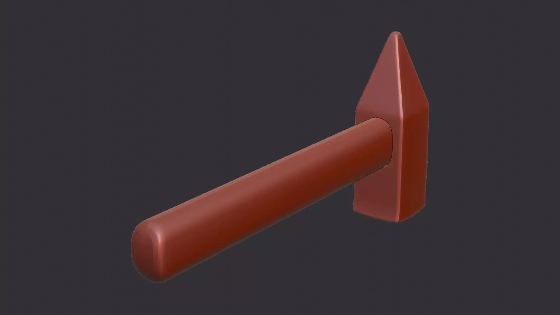 Cold War Hammer with Wooden Handle Low-poly 3D model_6
