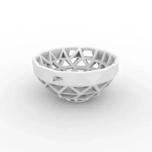Polygonal Fruit Bowl 3D Print Model