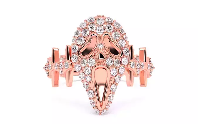 Ghost Scream Ring 3dm stl renders details 3D print model Ghost Scream Ring 3dm stl renders details 3D print model