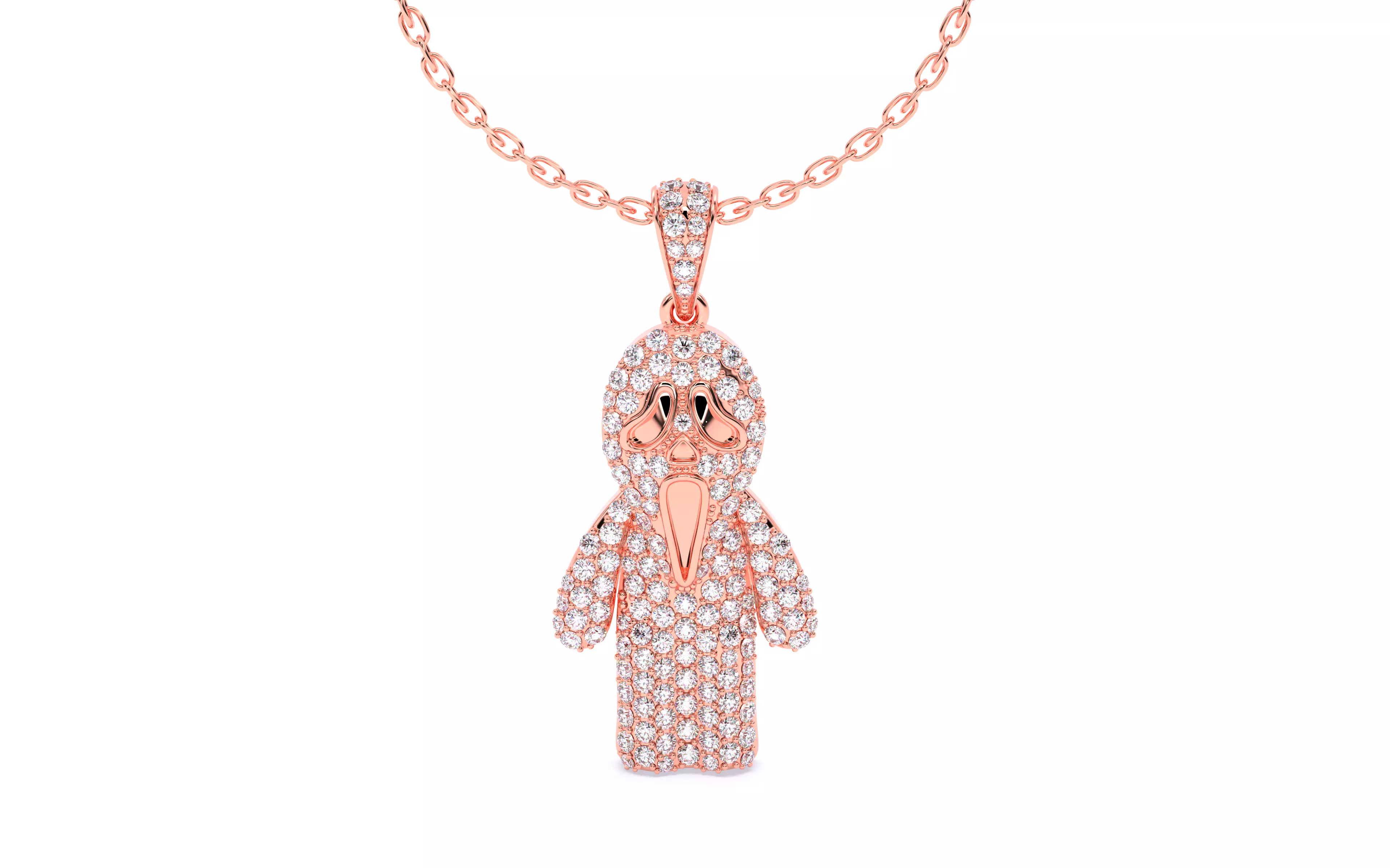 Ghost Scream Pendant 3dm stl renders details 3D print model_23