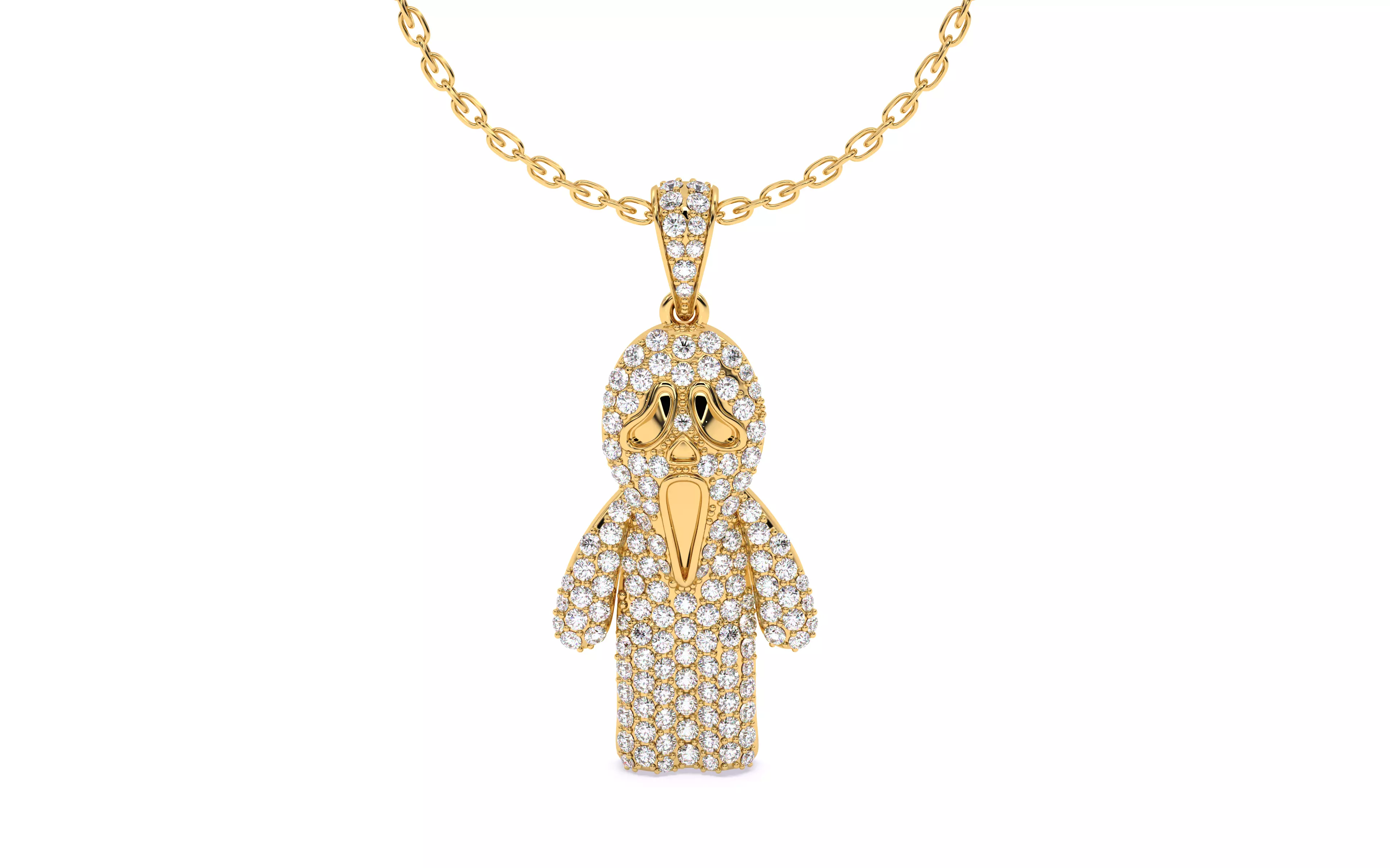 Ghost Scream Pendant 3dm stl renders details 3D print model_2