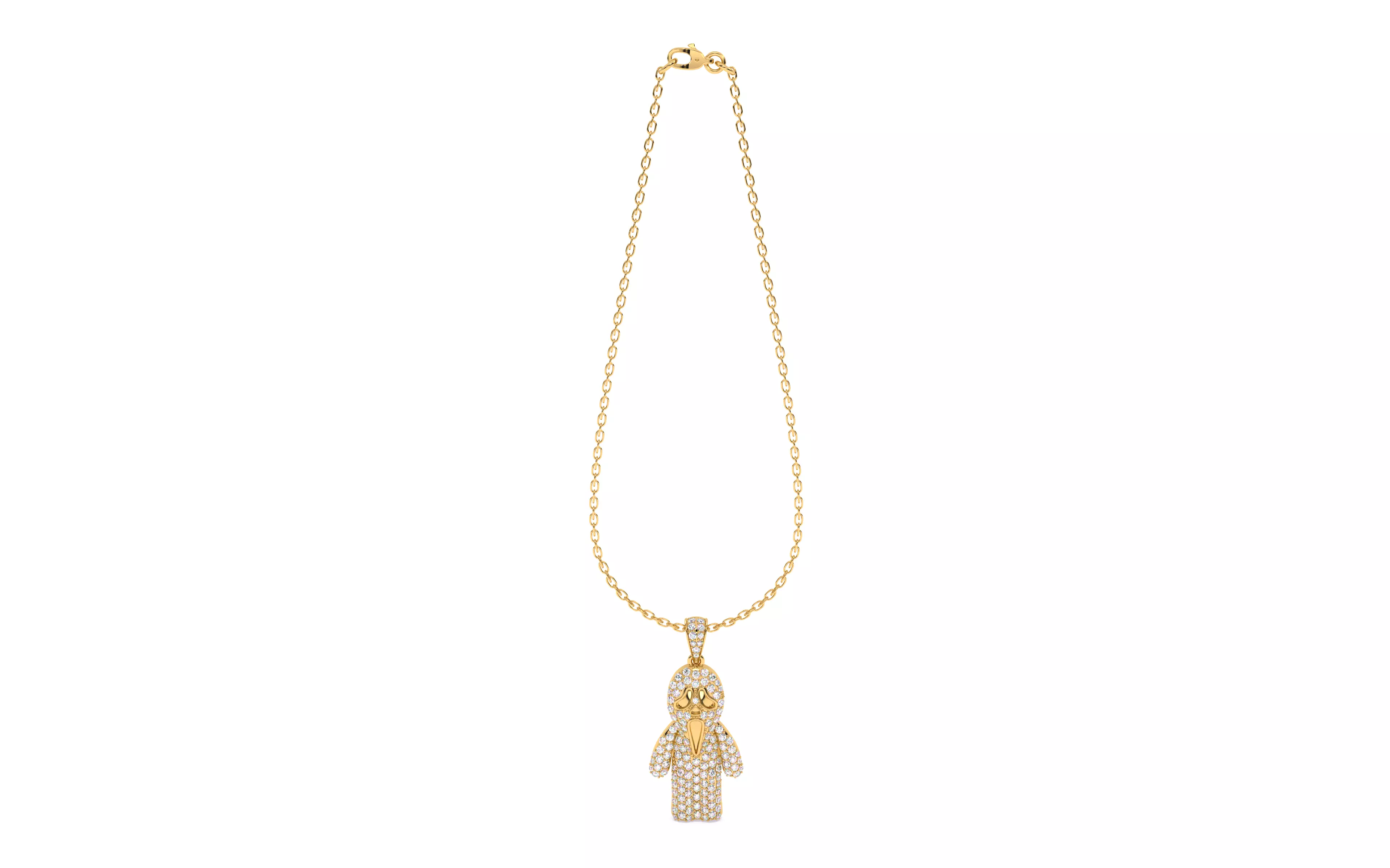 Ghost Scream Pendant 3dm stl renders details 3D print model_8