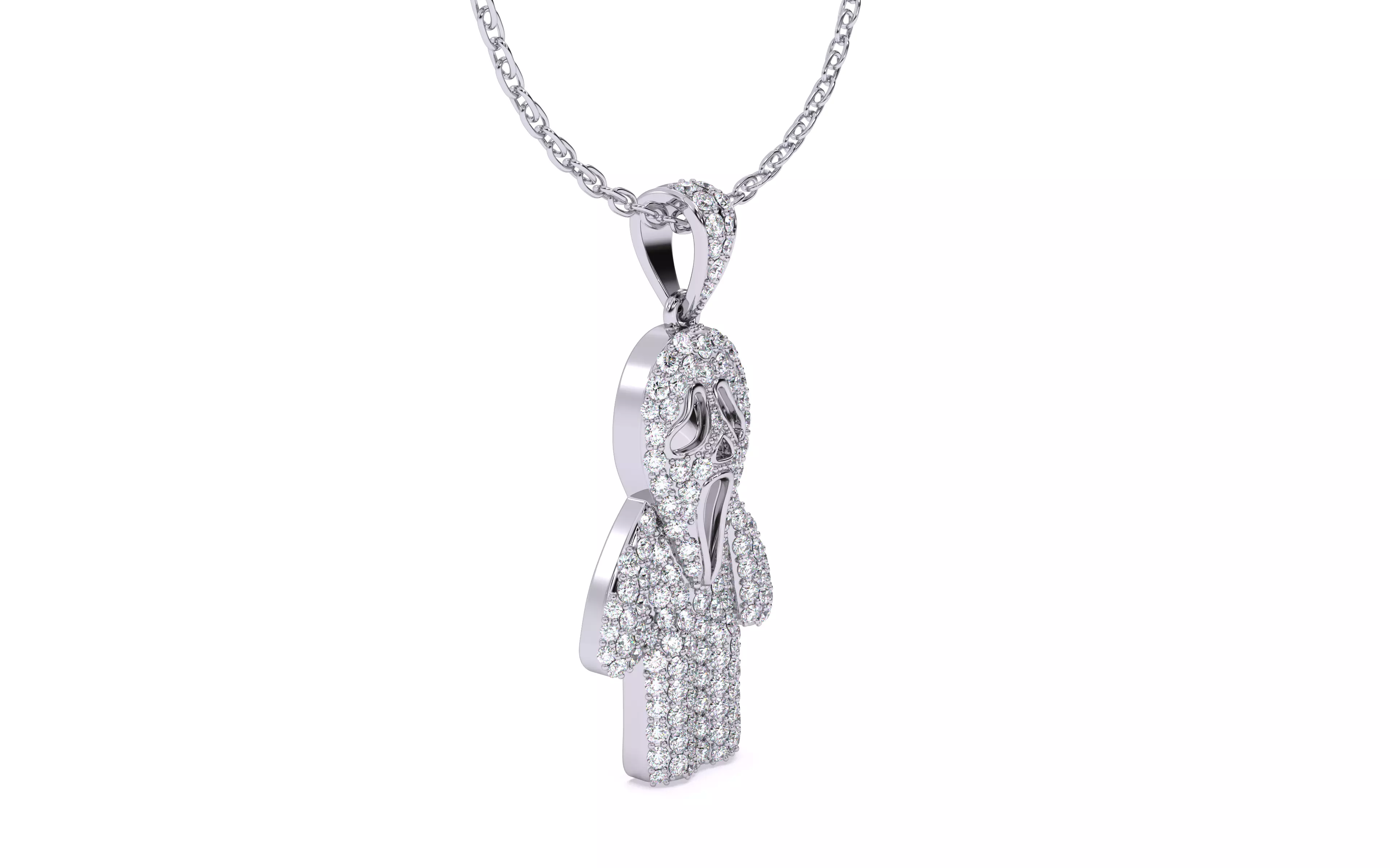 Ghost Scream Pendant 3dm stl renders details 3D print model_18