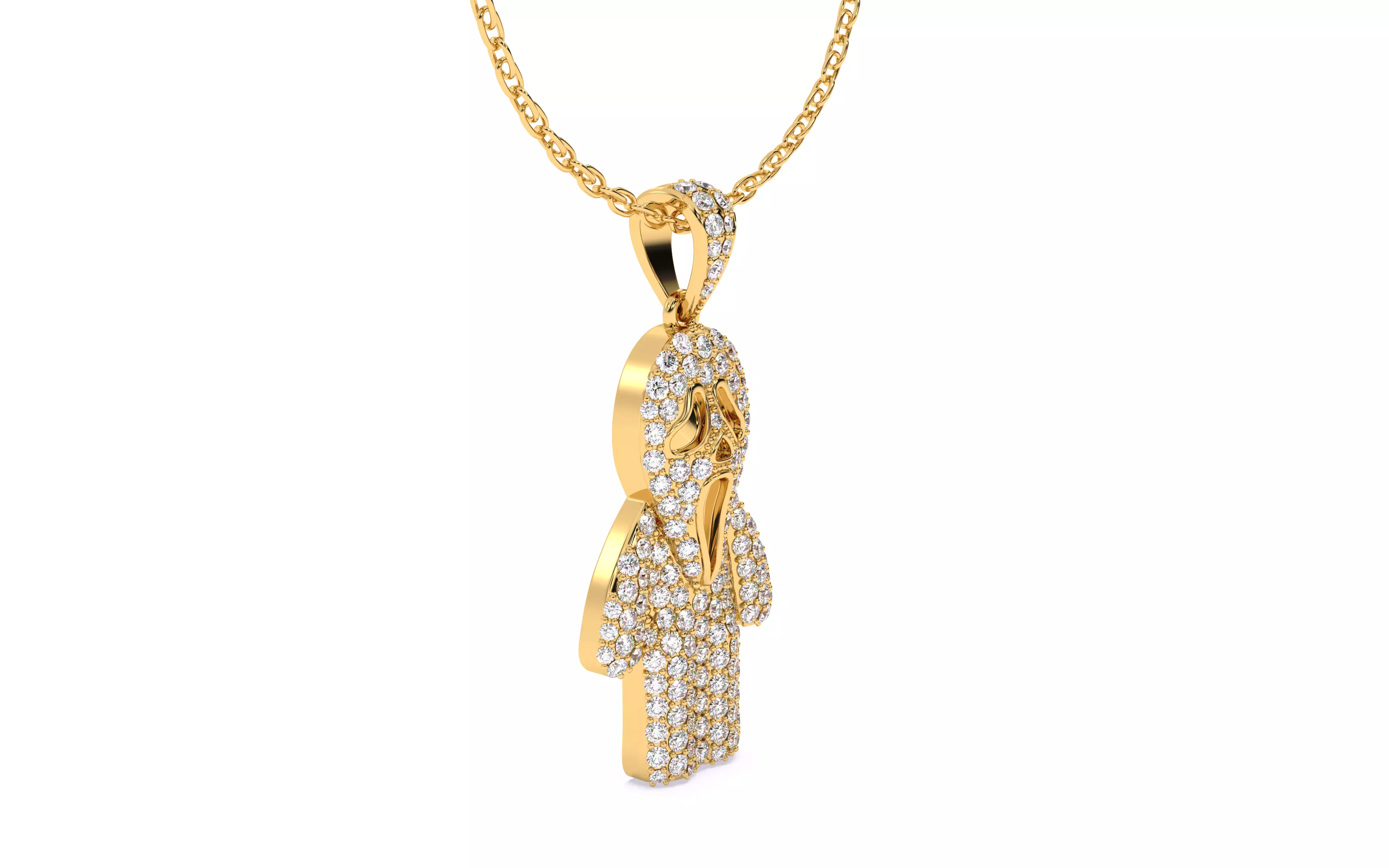 Ghost Scream Pendant 3dm stl renders details 3D print model_20