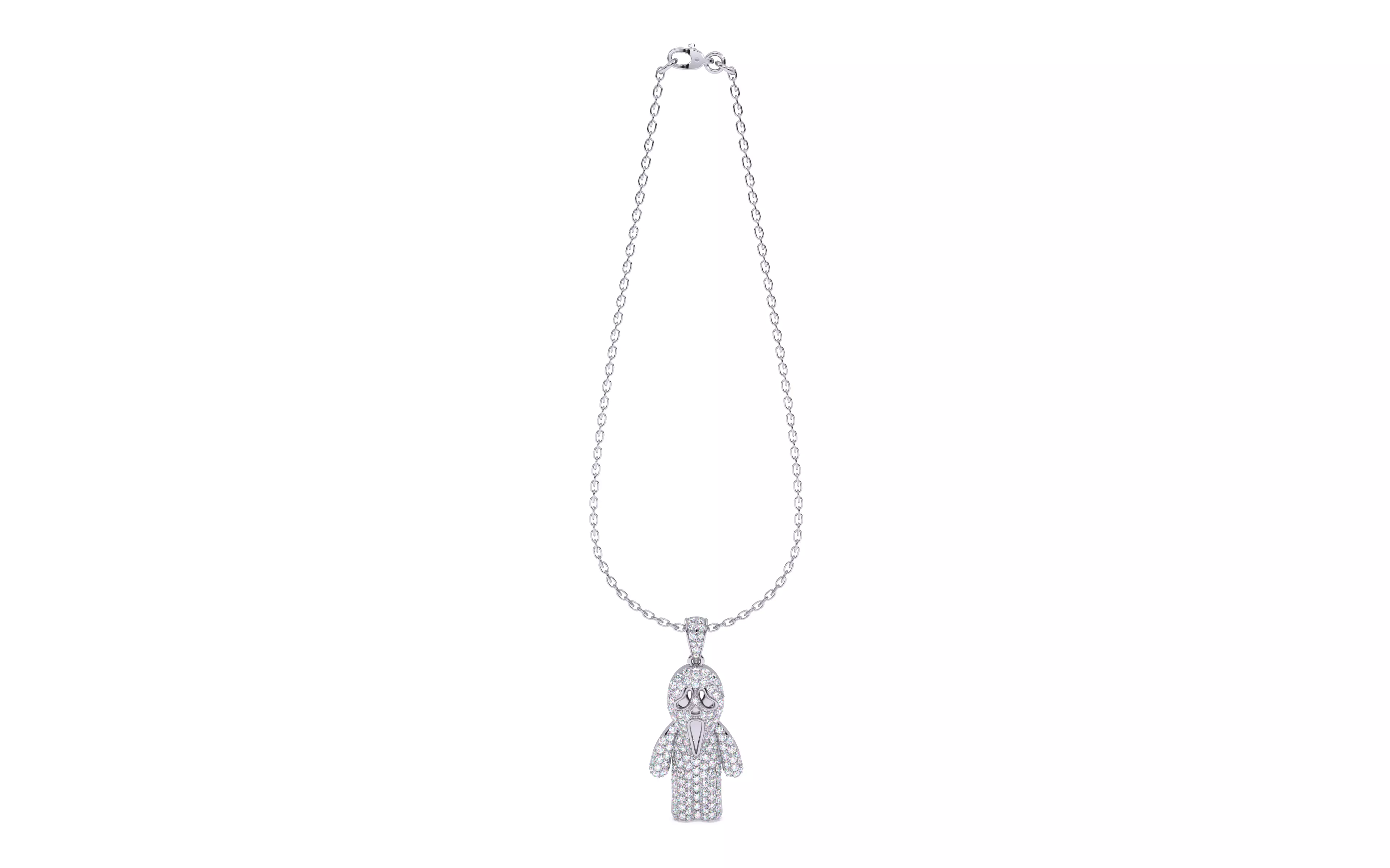 Ghost Scream Pendant 3dm stl renders details 3D print model_4