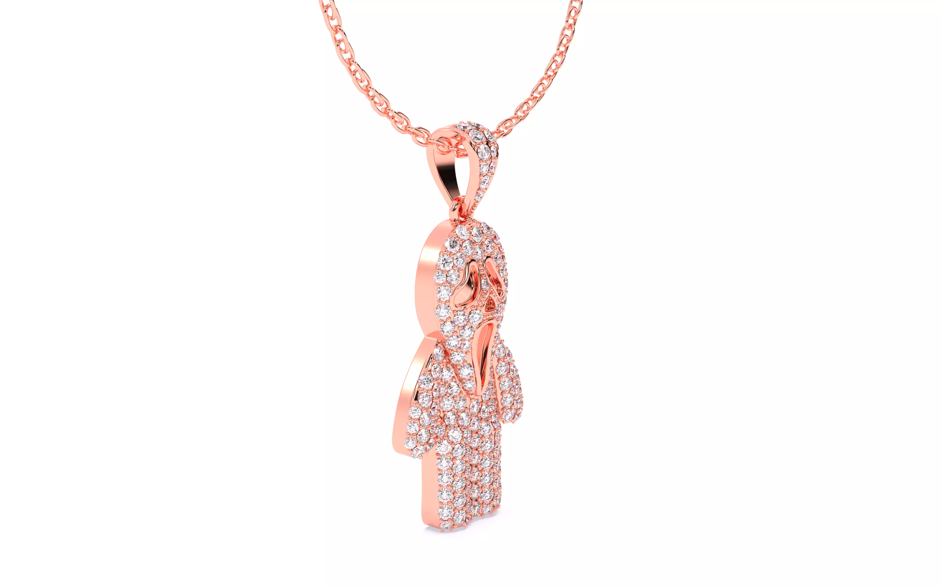 Ghost Scream Pendant 3dm stl renders details 3D print model_16