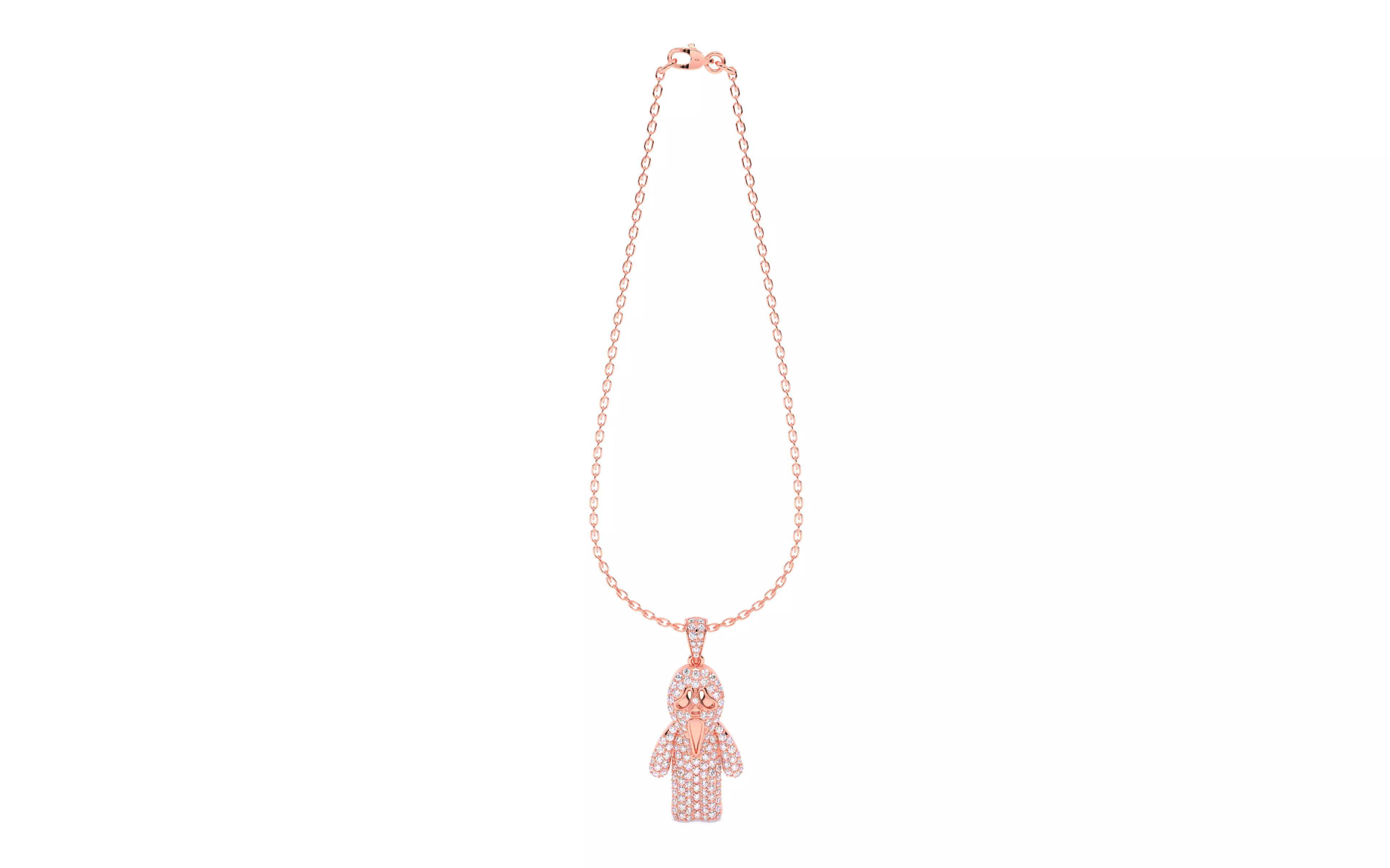 Ghost Scream Pendant 3dm stl renders details 3D print model_3