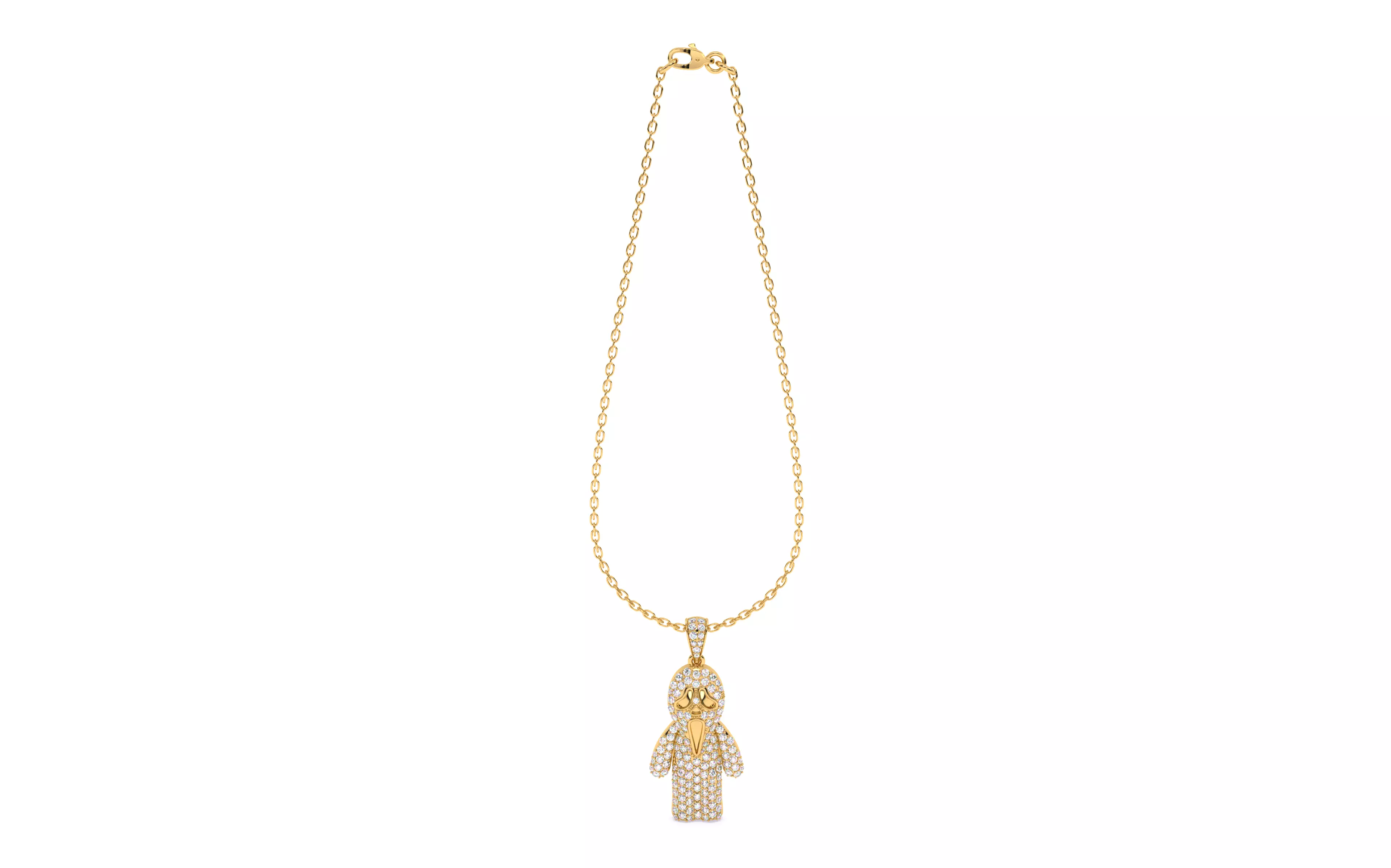 Ghost Scream Pendant 3dm stl renders details 3D print model_5