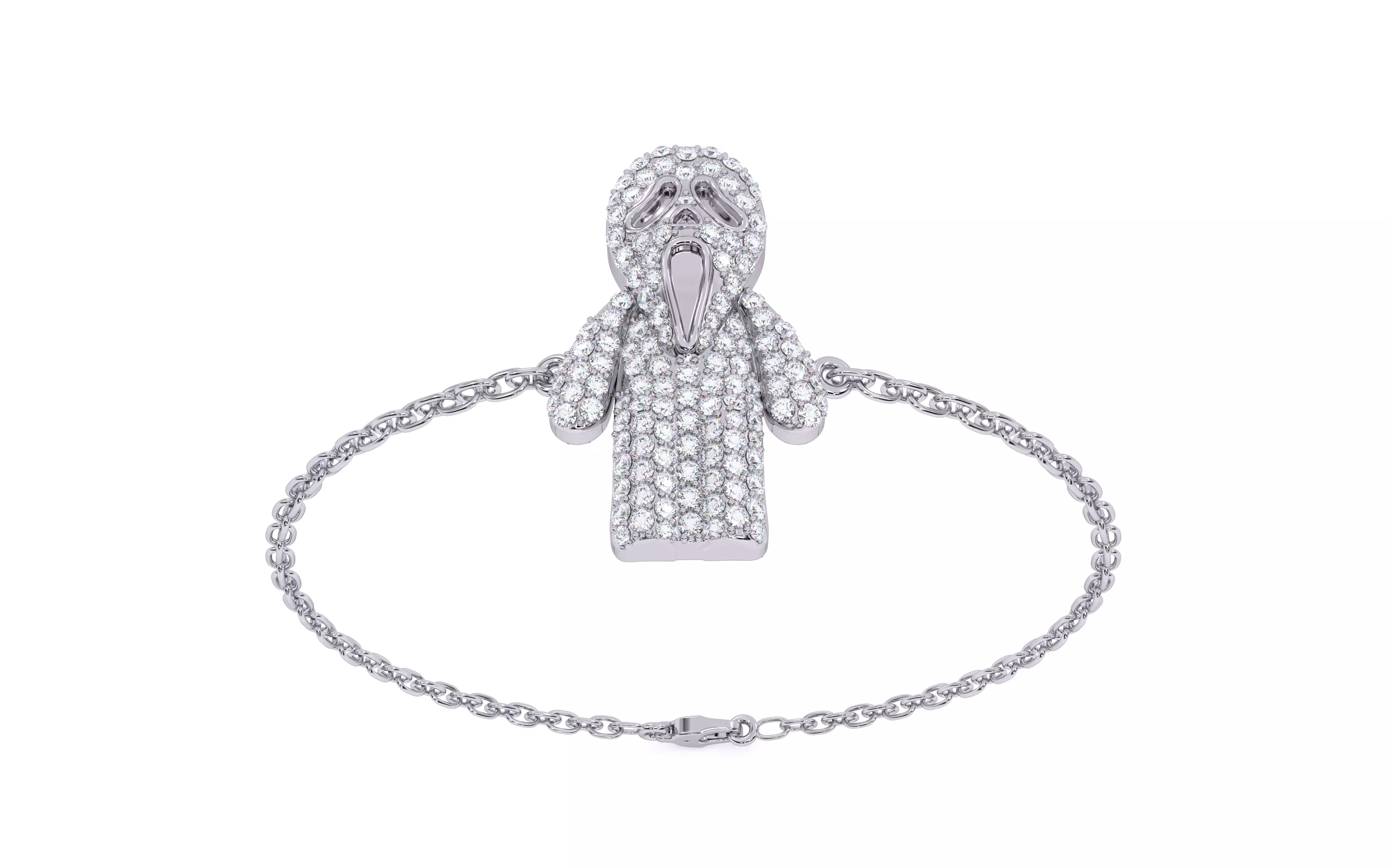 Ghost Scream Bracelet 3dm stl renders details 3D print model_3