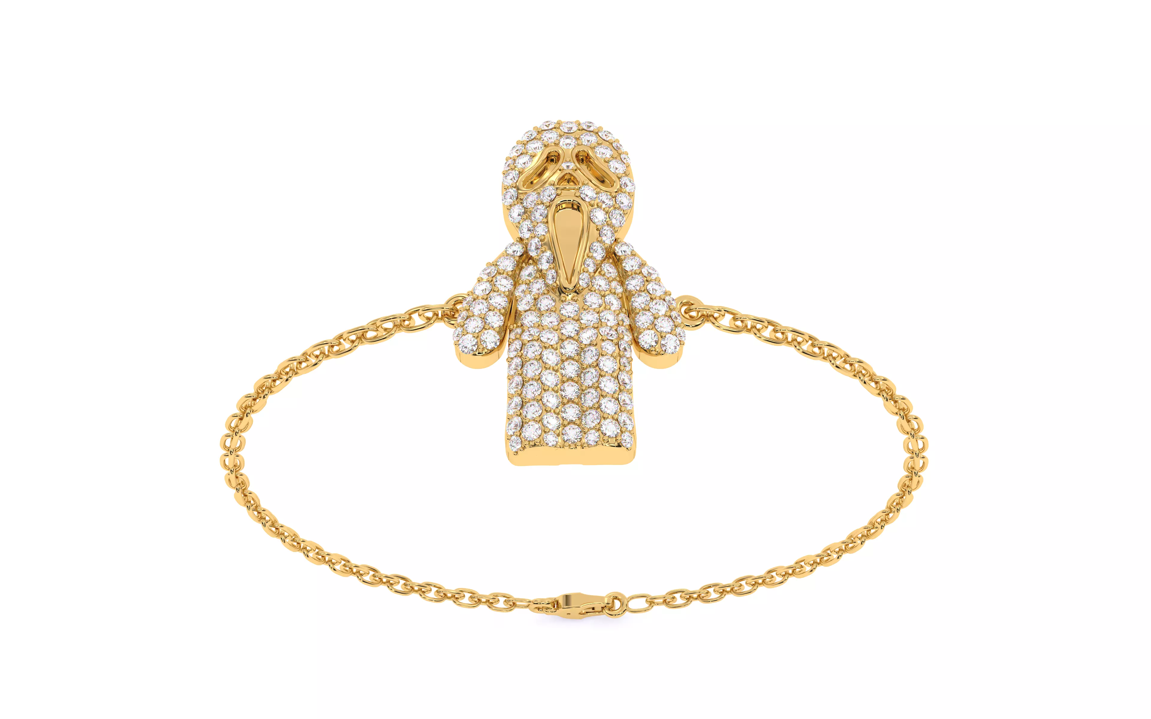 Ghost Scream Bracelet 3dm stl renders details 3D print model_7