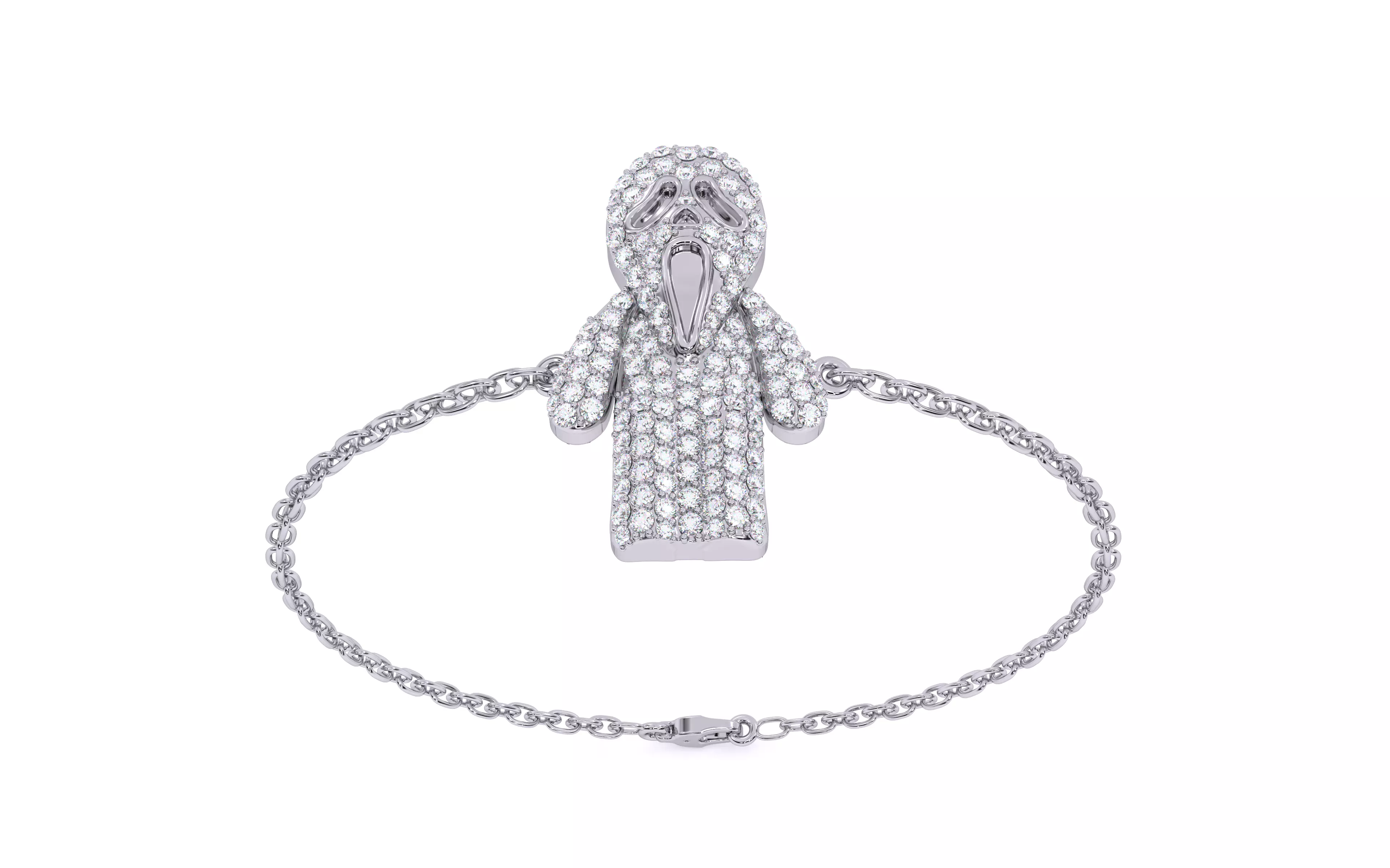 Ghost Scream Bracelet 3dm stl renders details 3D print model_6