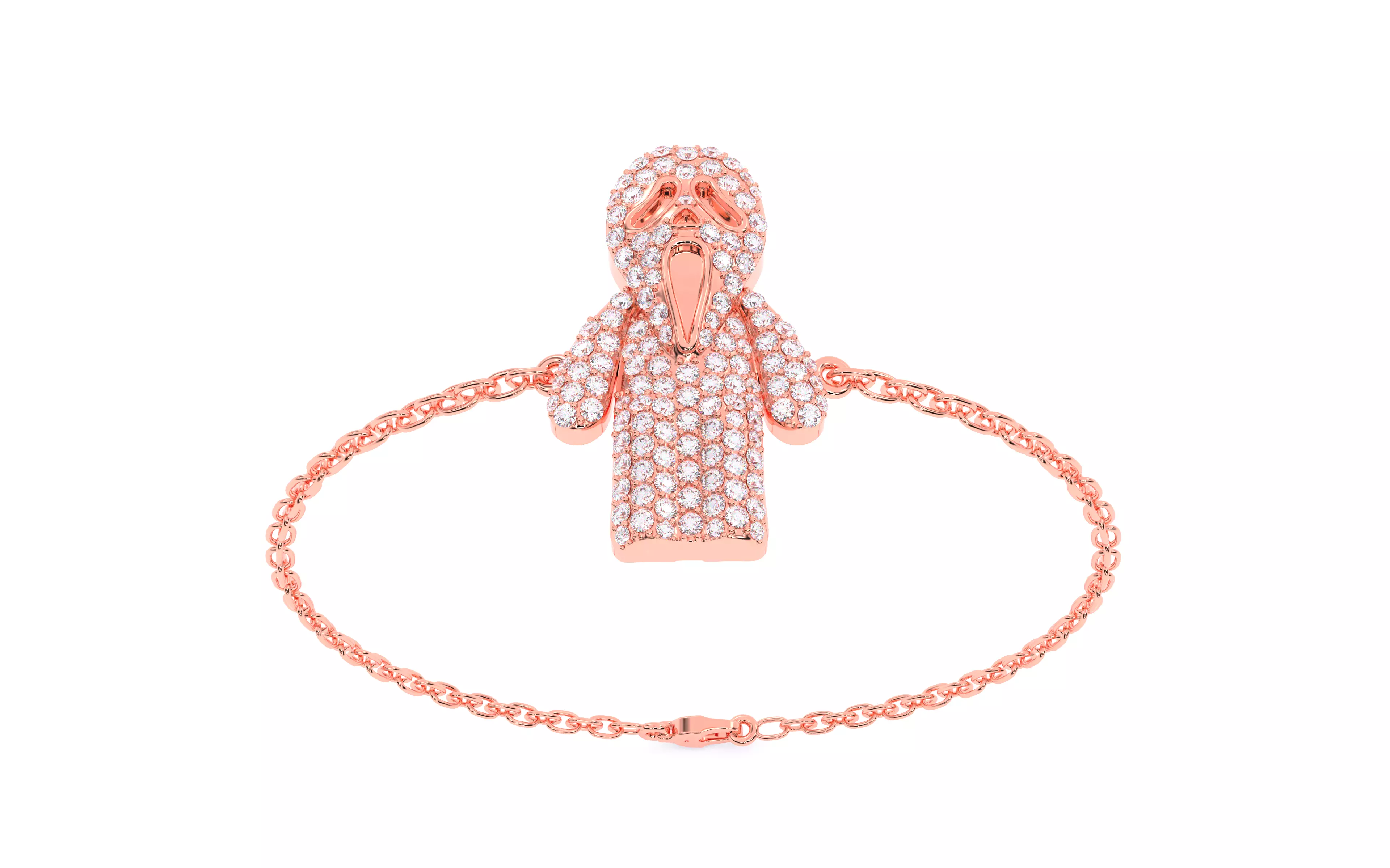 Ghost Scream Bracelet 3dm stl renders details 3D print model_1