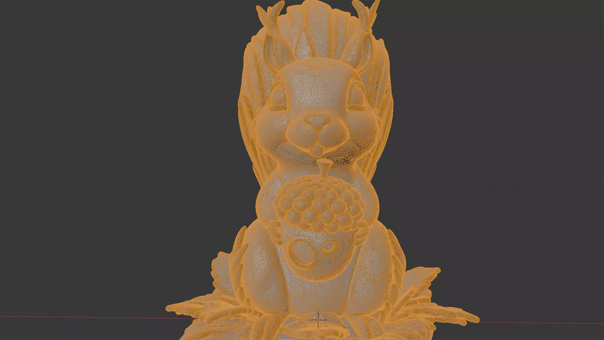 Stylized Squirrel with Leaves and Acorn 3D Print Model 3D print model_7