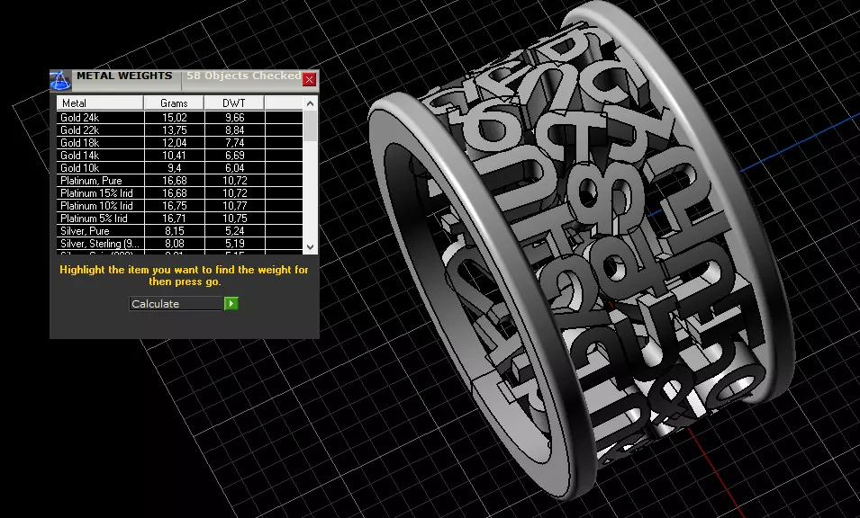 Ring Armenian letters 3D print model_6