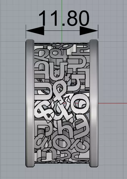 Ring Armenian letters 3D print model_5