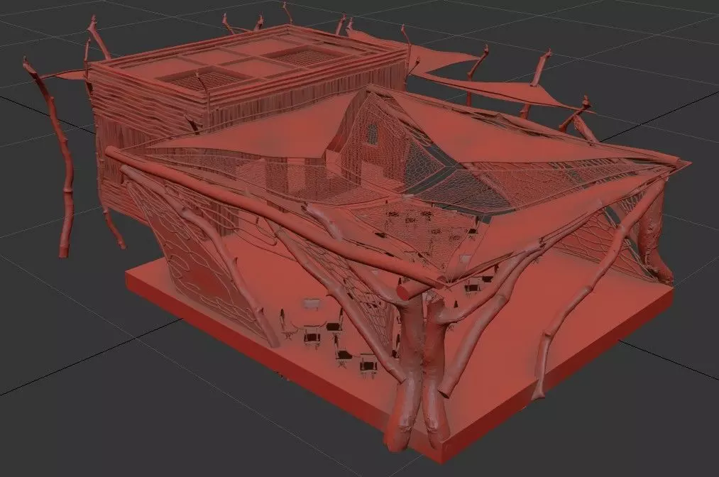 Adventure Cafe Low-poly 3D model_10