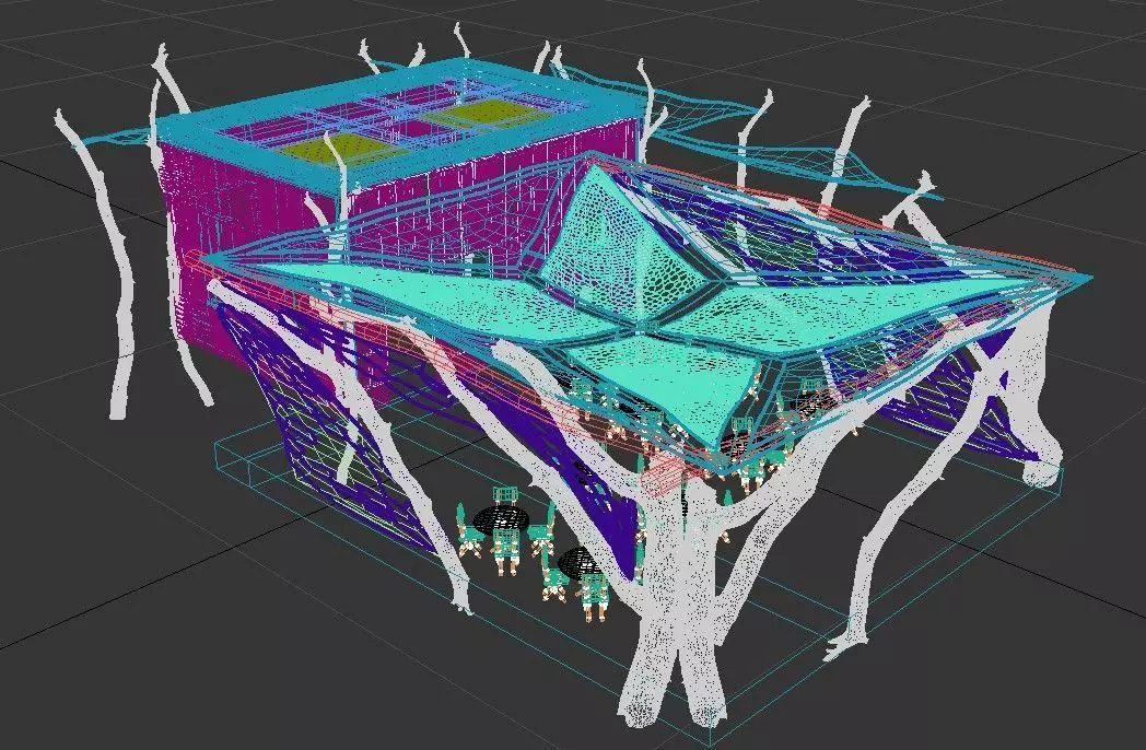 Adventure Cafe Low-poly 3D model_9