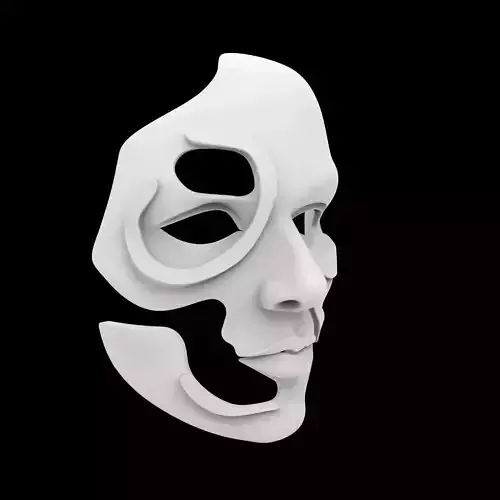 Surreal Face Mask Sculpture 3D Print Model