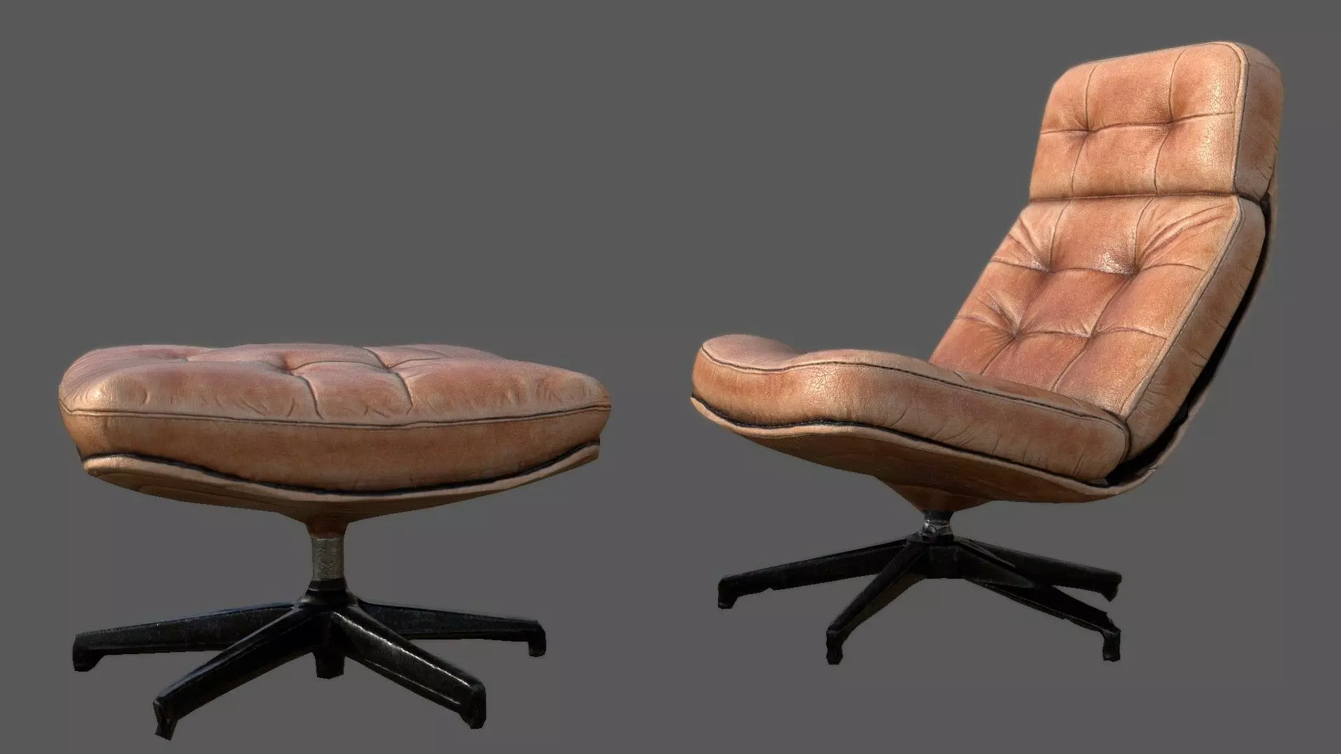 Elysium Luxe Swivel Lounge Ottoman  Low Poly Game Ready PBR  Low-poly 3D model_5