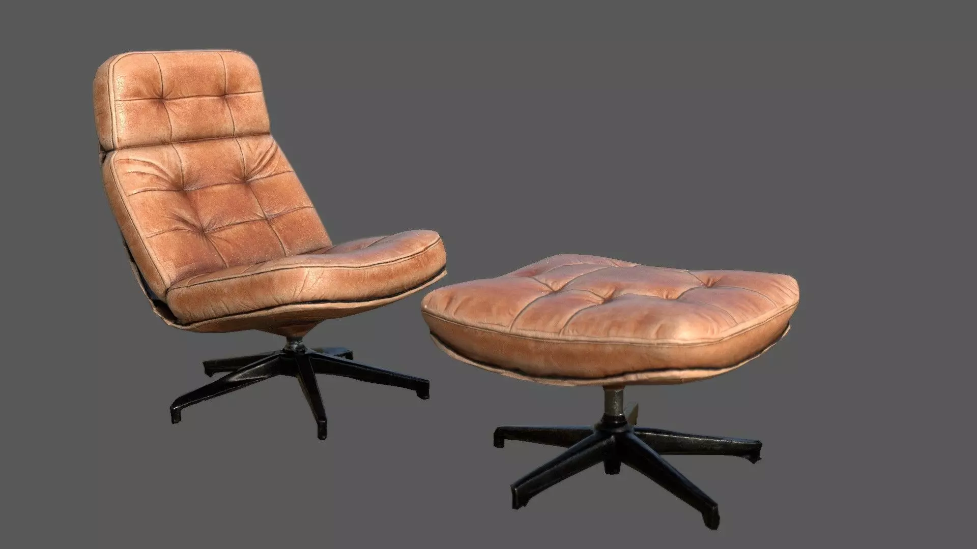 Elysium Luxe Swivel Lounge Ottoman  Low Poly Game Ready PBR  Low-poly 3D model_4