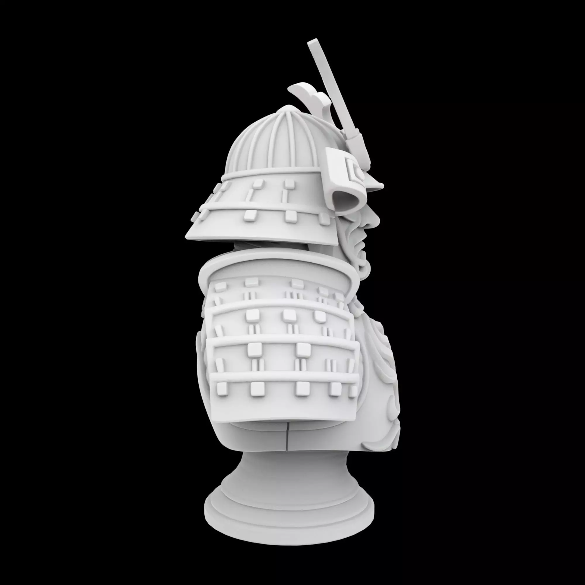 Warrior Samurai Bust 3D Print Model 3D print model_5