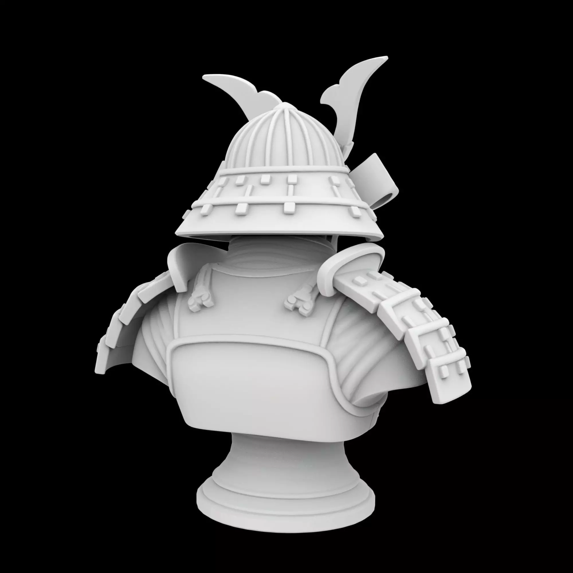Warrior Samurai Bust 3D Print Model 3D print model_4